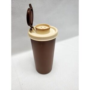 Vintage Tupperware Pepper Shaker Brown 4 1/2" Tall